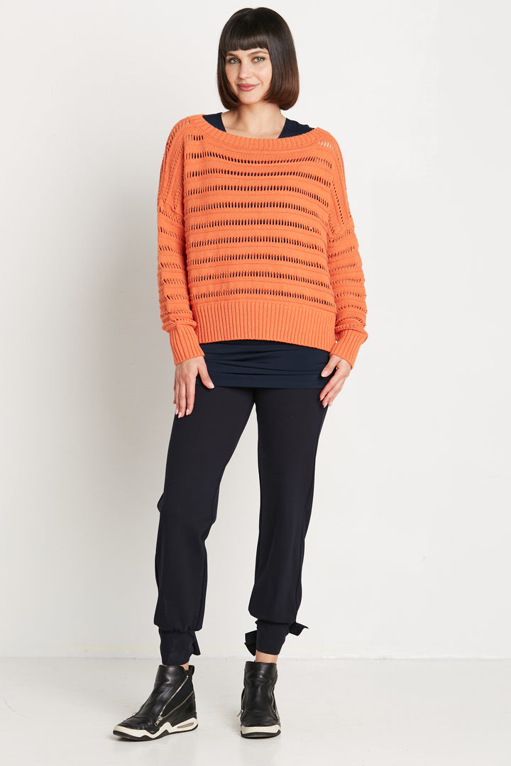 Pima Cotton Loomed Boatneck Sweater