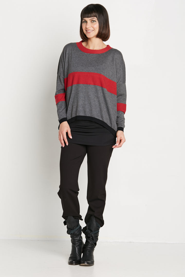 Pima Cotton Straight Line Crewneck Sweater