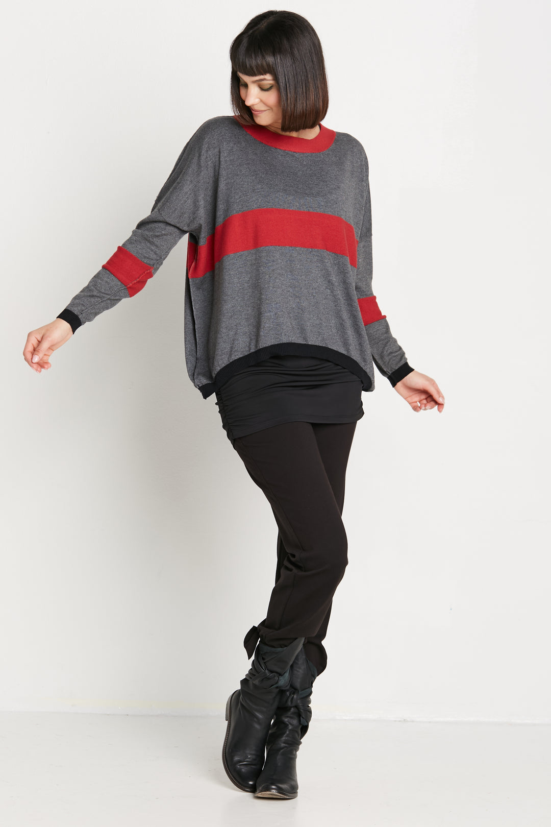 Pima Cotton Straight Line Crewneck Sweater