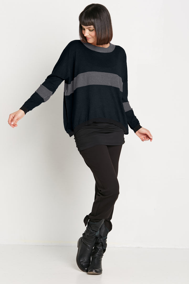 Pima Cotton Straight Line Crewneck Sweater