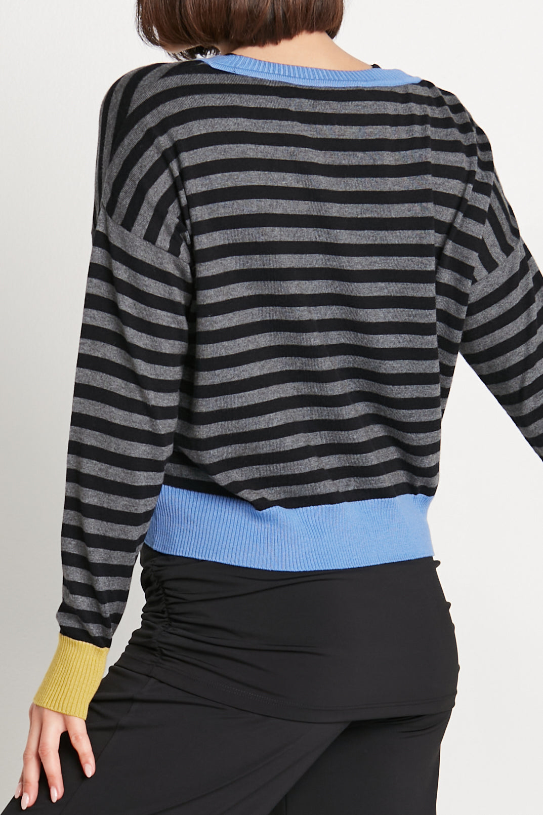 Pima Cotton Stripes Crewneck Sweater