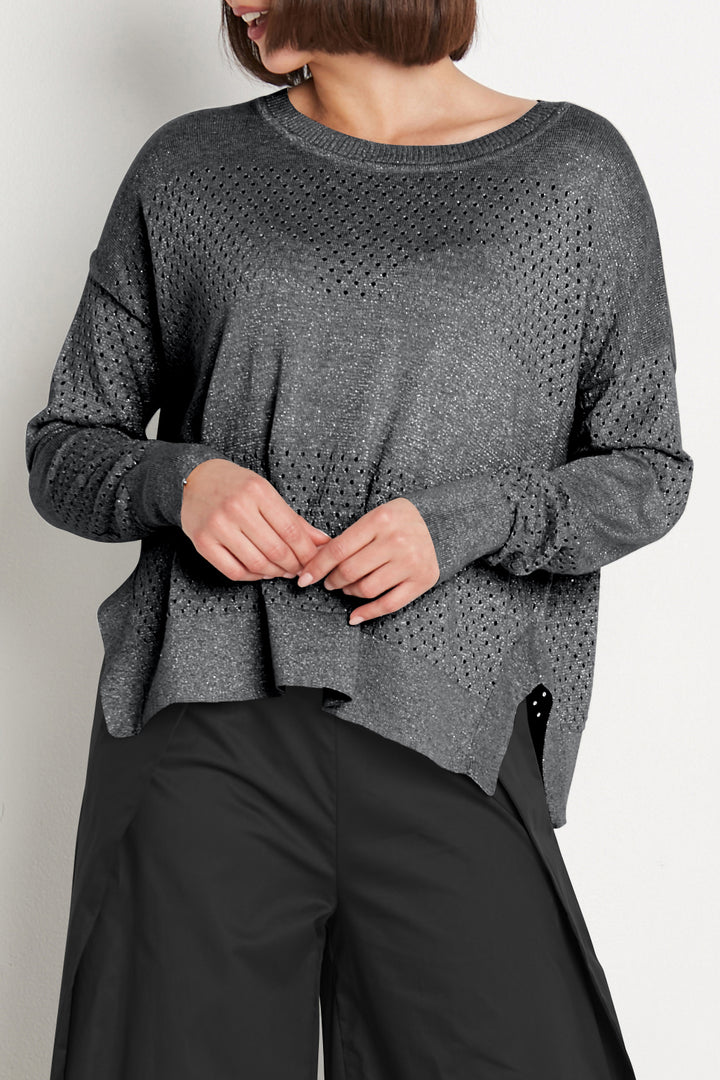 Pima Cotton Glitterie Crewneck Sweater