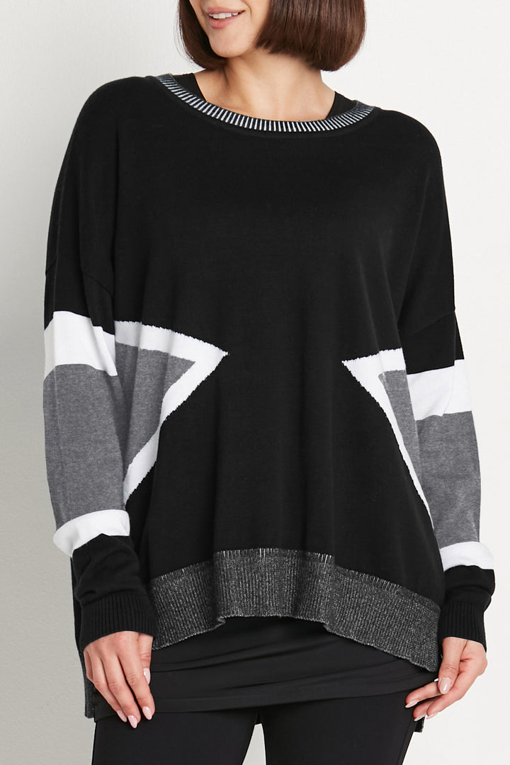 Pima Cotton Triangled Crewneck Sweater