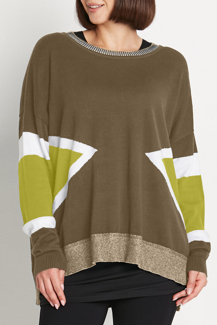 Pima Cotton Triangled Crewneck Sweater