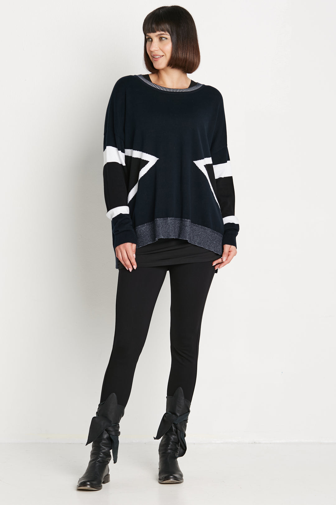 Pima Cotton Triangled Crewneck Sweater