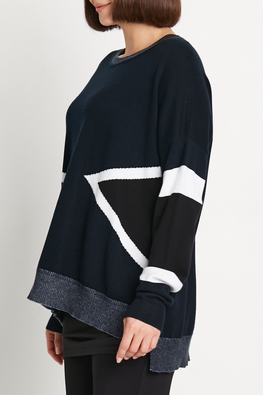 Pima Cotton Triangled Crewneck Sweater