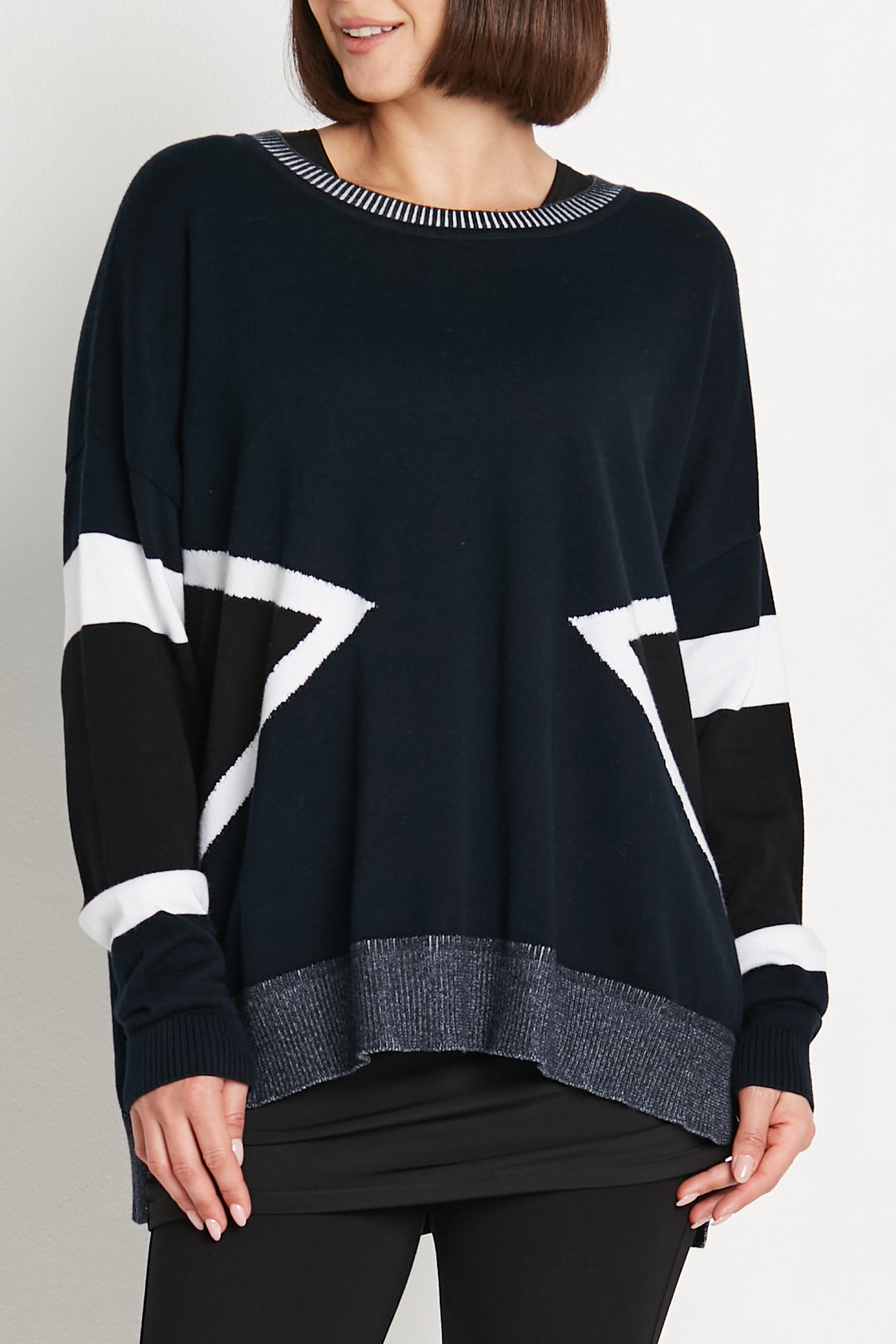 Pima Cotton Triangled Crewneck Sweater