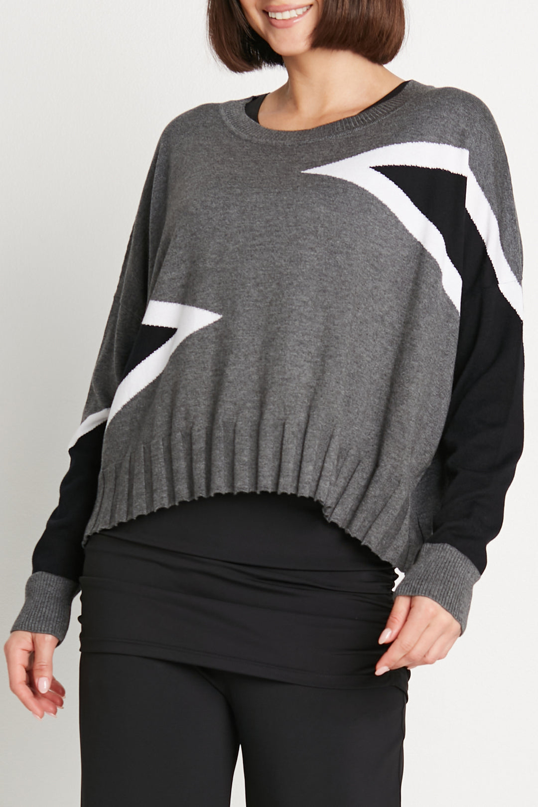 Pima Cotton Mini Triangle Crewneck Sweater