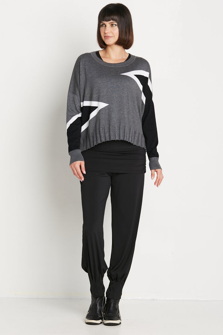 Pima Cotton Mini Triangle Crewneck Sweater