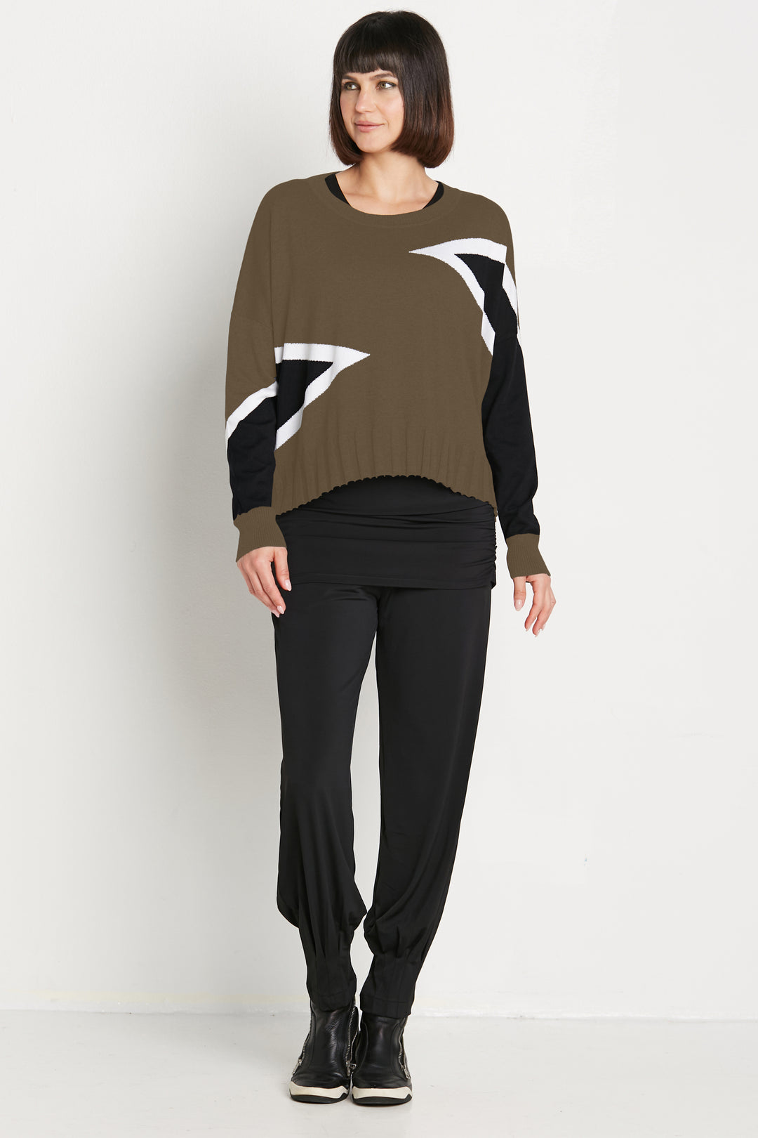 Pima Cotton Mini Triangle Crewneck Sweater