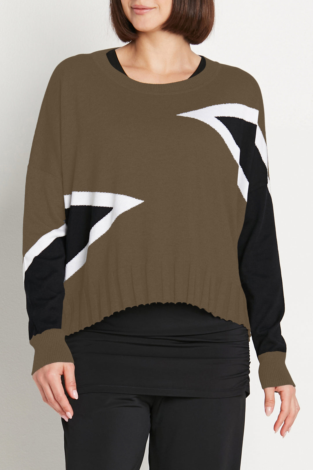 Pima Cotton Mini Triangle Crewneck Sweater