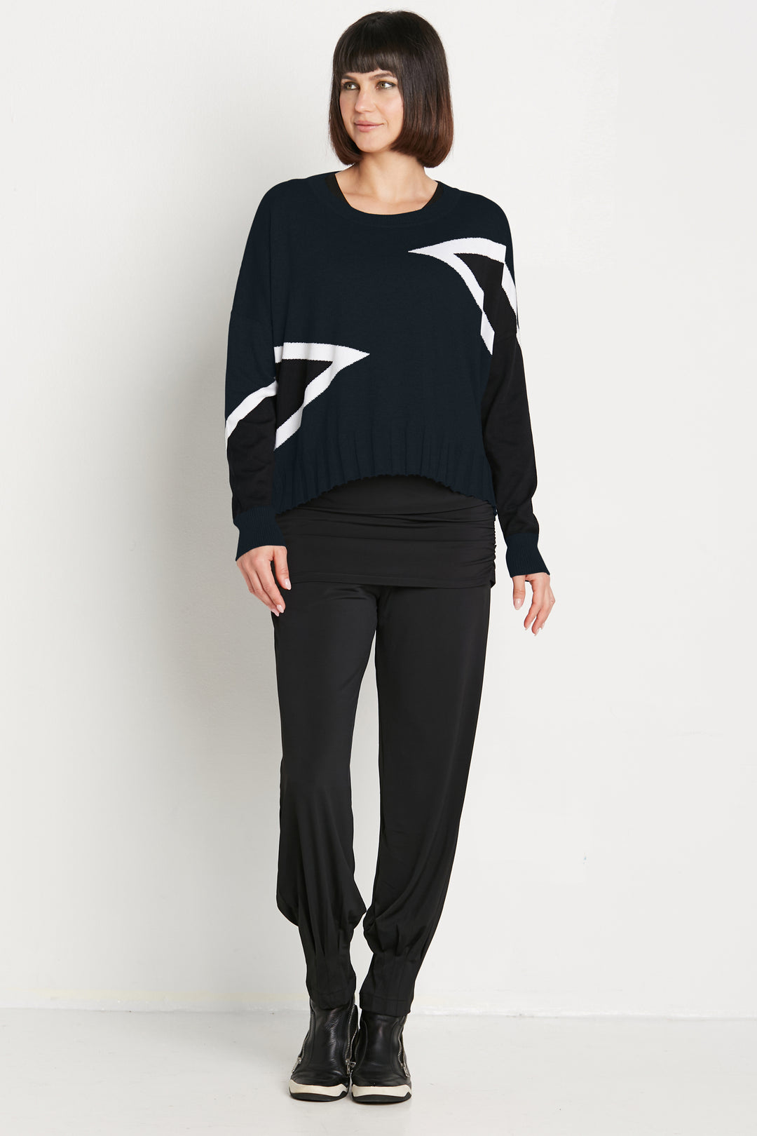 Pima Cotton Mini Triangle Crewneck Sweater