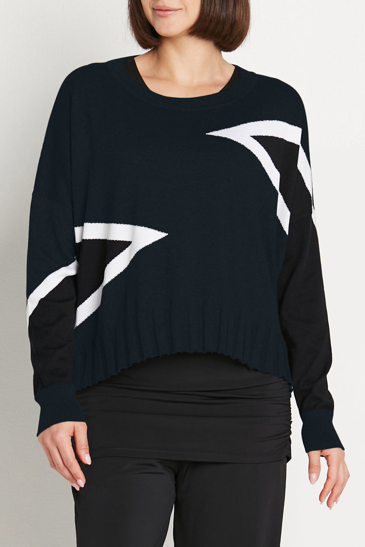 Pima Cotton Mini Triangle Crewneck Sweater