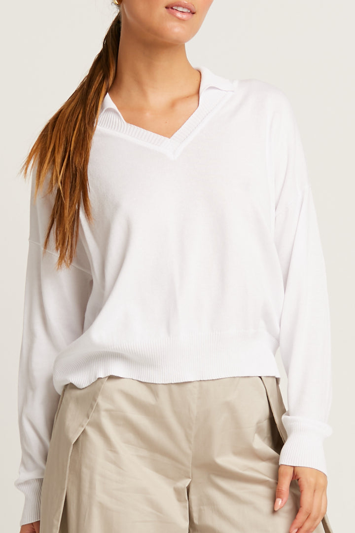 Pima Cotton Preppy V Neck Sweater