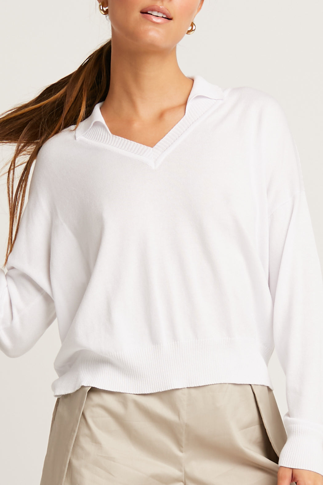 Pima Cotton Preppy V Neck Sweater