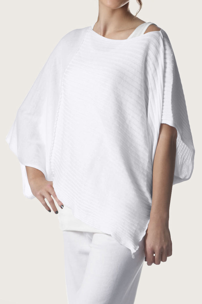 Pima Cotton Butterfly Boatneck Sweater - White