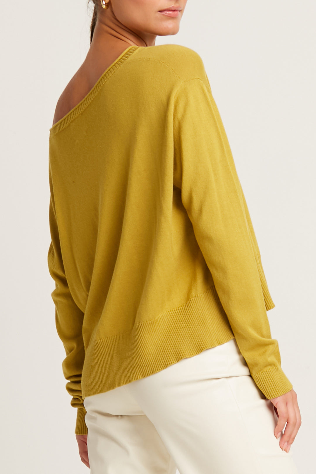 Pima Cotton Ribbed Minimal Crewneck Sweater