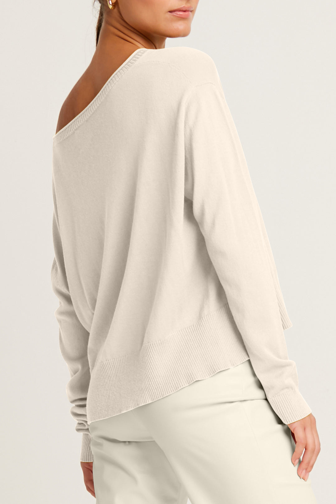 Pima Cotton Ribbed Minimal Crewneck Sweater