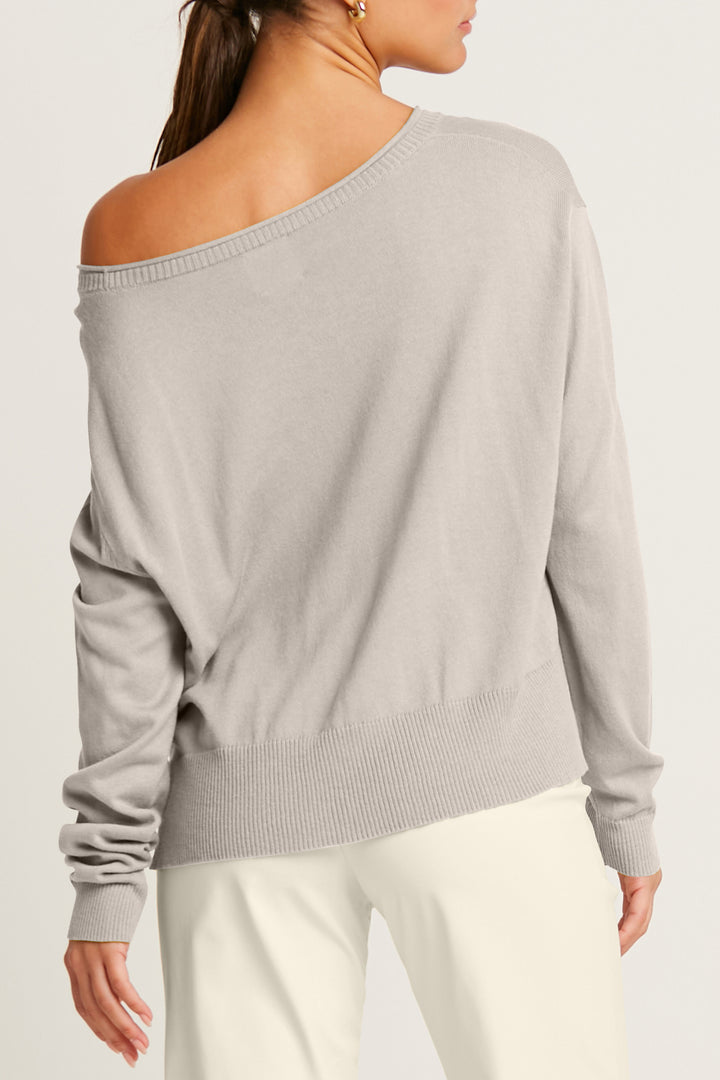 Pima Cotton Ribbed Minimal Crewneck Sweater