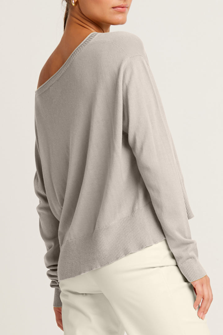 Pima Cotton Ribbed Minimal Crewneck Sweater