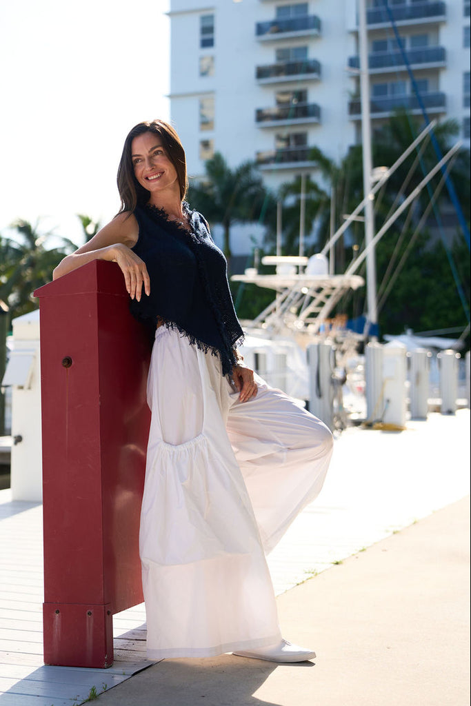 Nylon Big Pocket Pants - White – PLANET by Lauren G