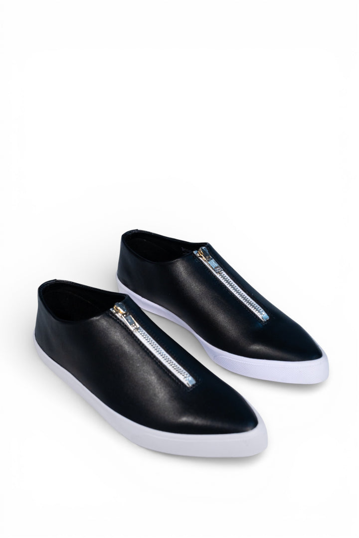 Zipped Up Sneakers - Black