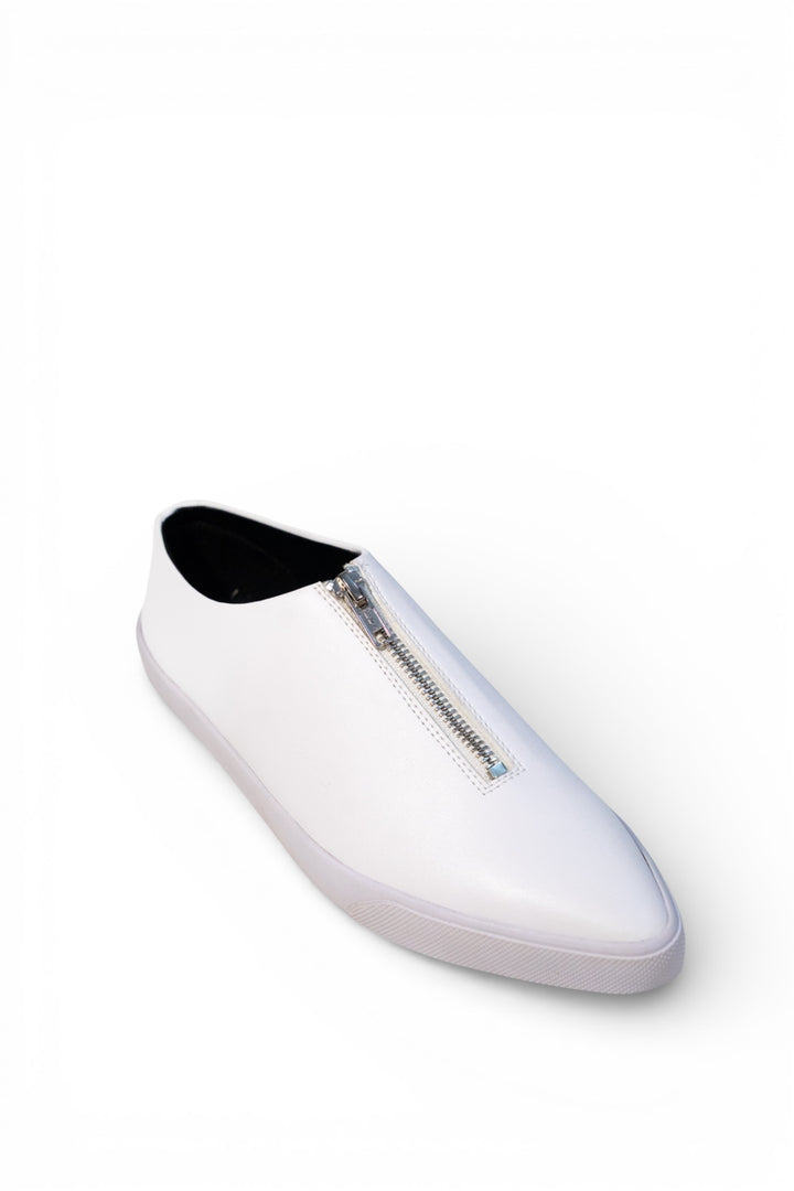 Zipped Up Sneakers - White