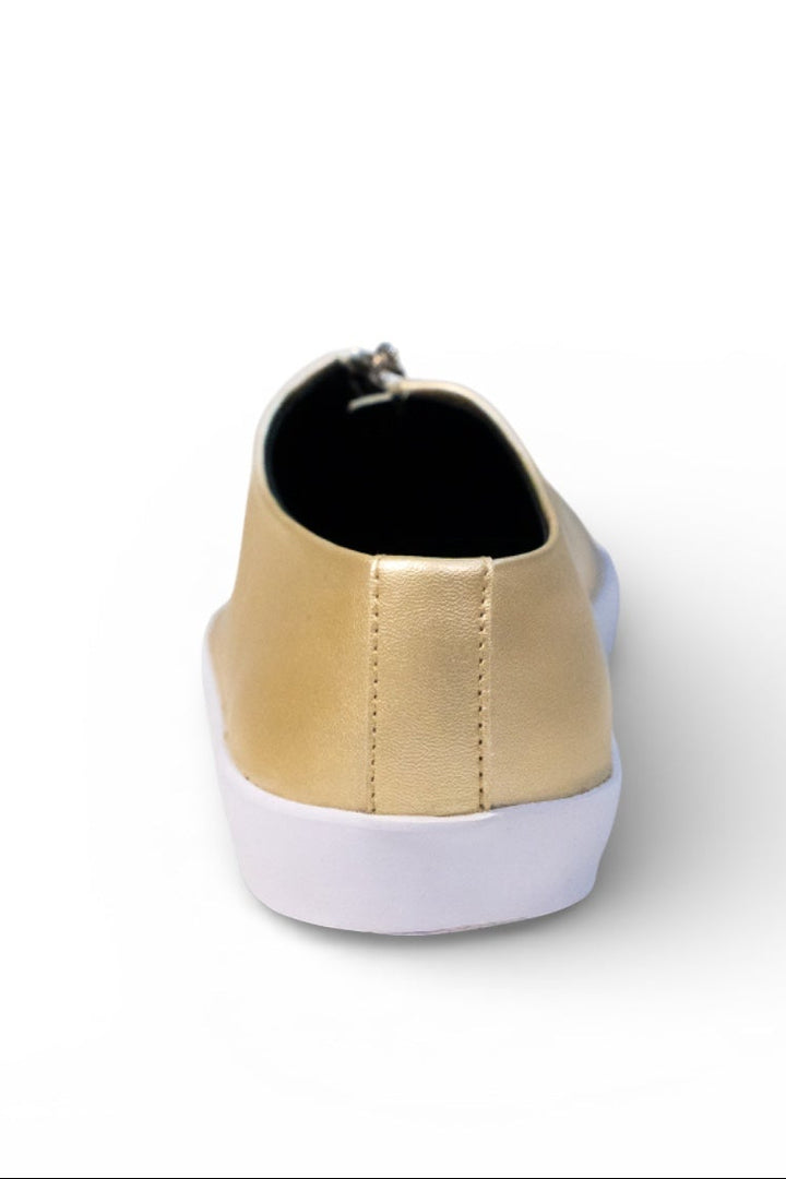 Zipped Up Sneakers - Gold