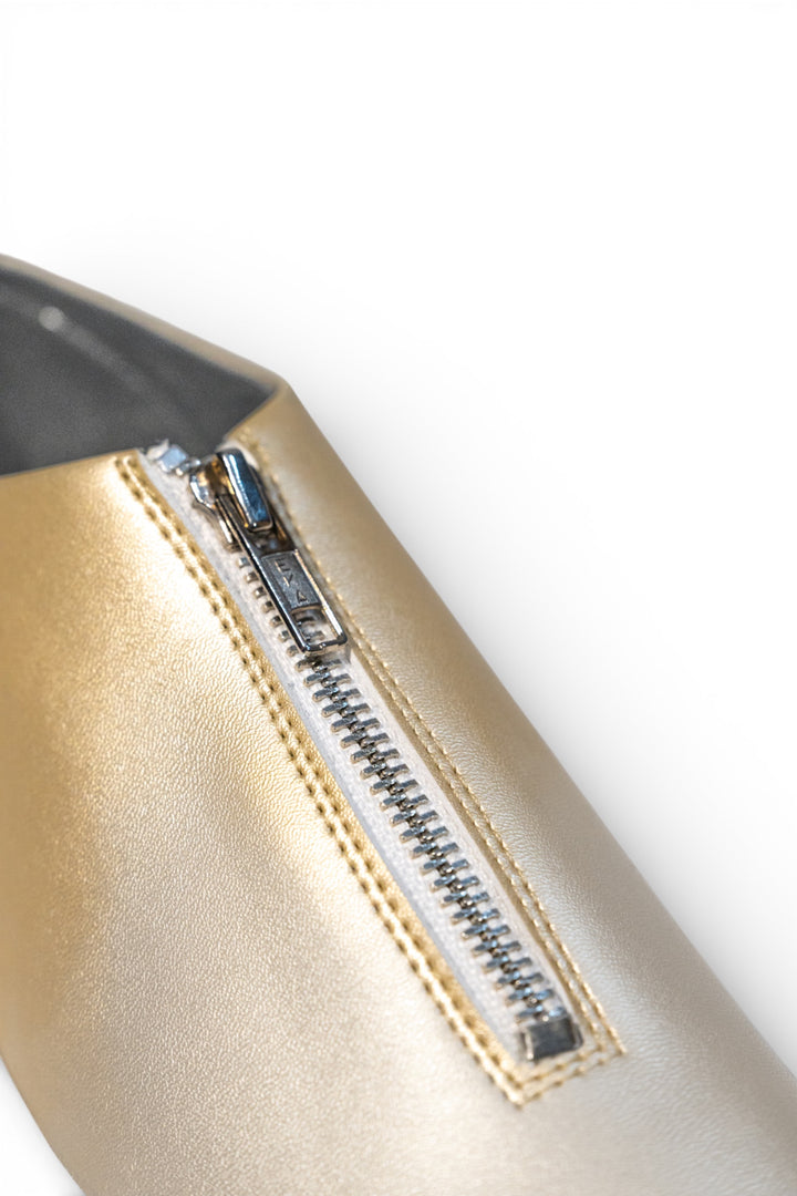 Zipped Up Sneakers - Gold