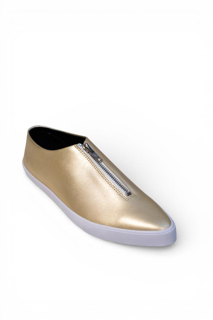 Zipped Up Sneakers - Gold