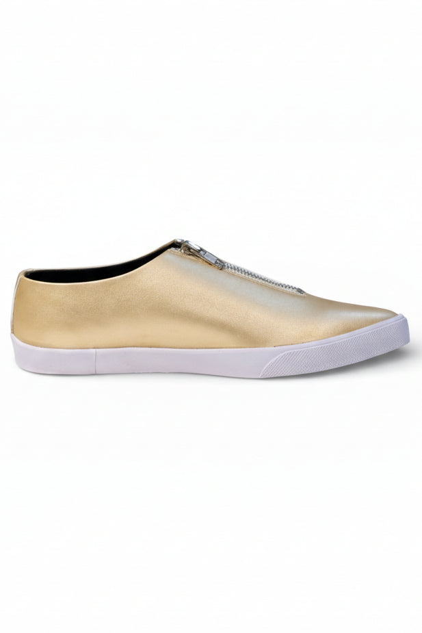 Zipped Up Sneakers - Gold