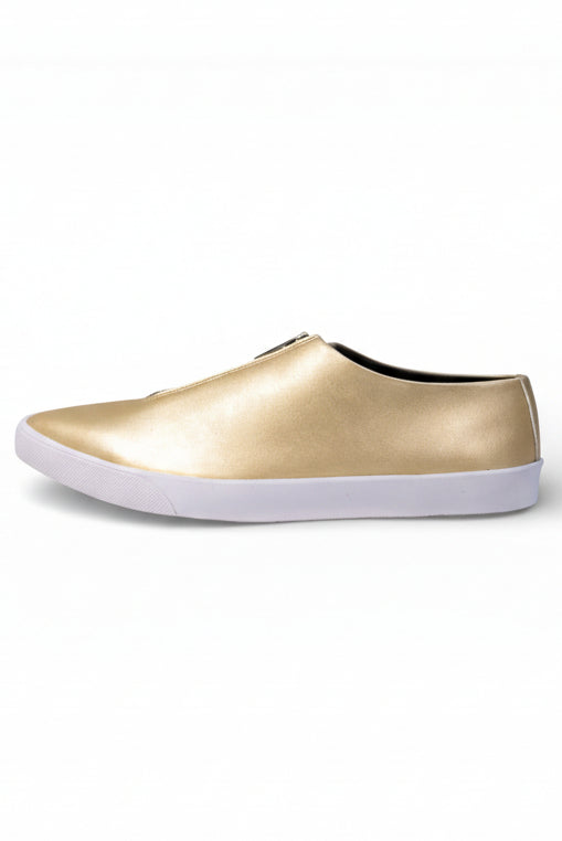 Zipped Up Sneakers - Gold