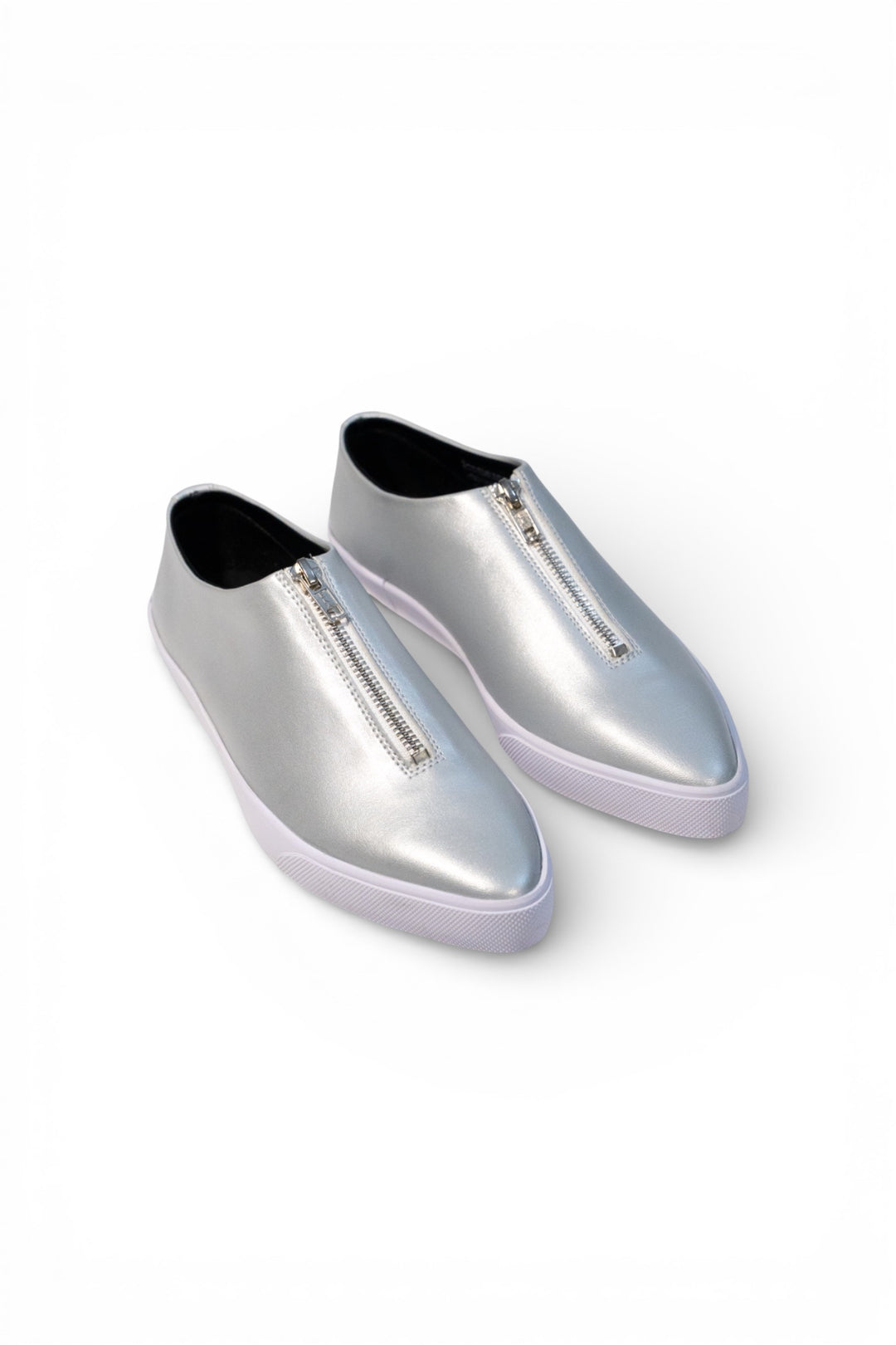 Zipped Up Sneakers - Silver