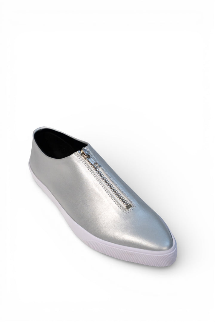 Zipped Up Sneakers - Silver