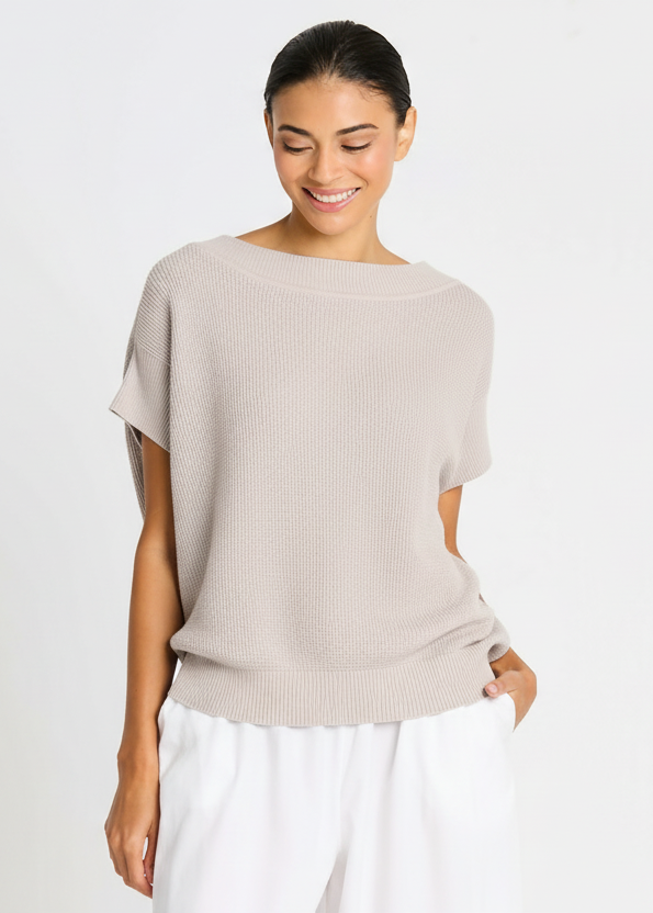 Square Thermal Knit Tee - Putty