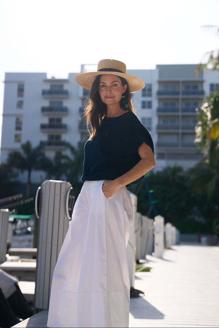 Cotton Gaucho Pants - White