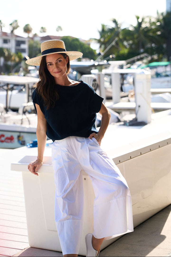 Cotton Gaucho Pants - White