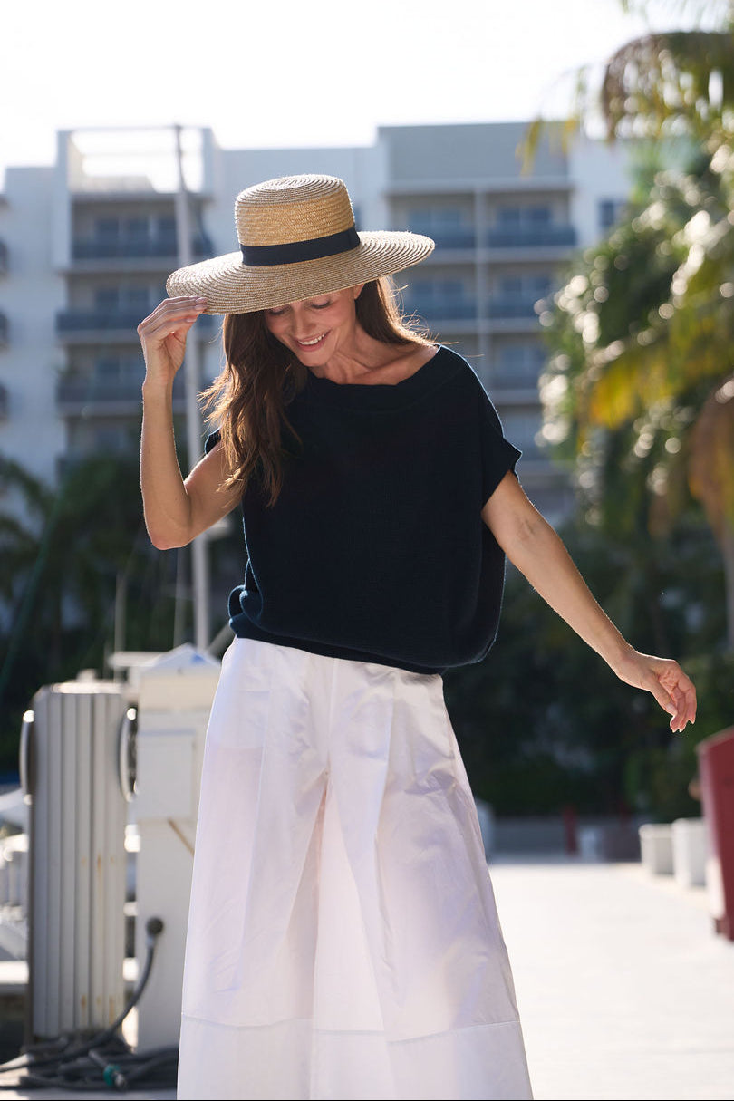 Cotton Gaucho Pants - White