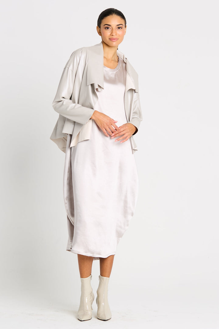 Vegan Leather Cropped Asymmetrical Jacket