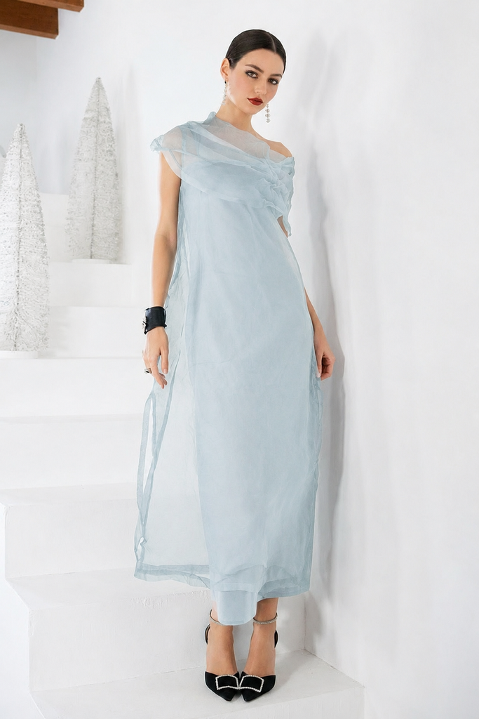 Organza Jackie O Dress - Sky – PLANET by Lauren G