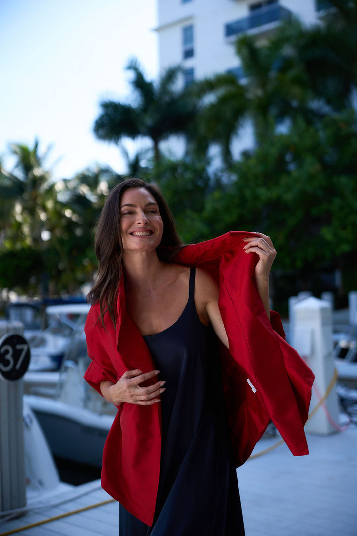 Dupioni Chic Cape - Red