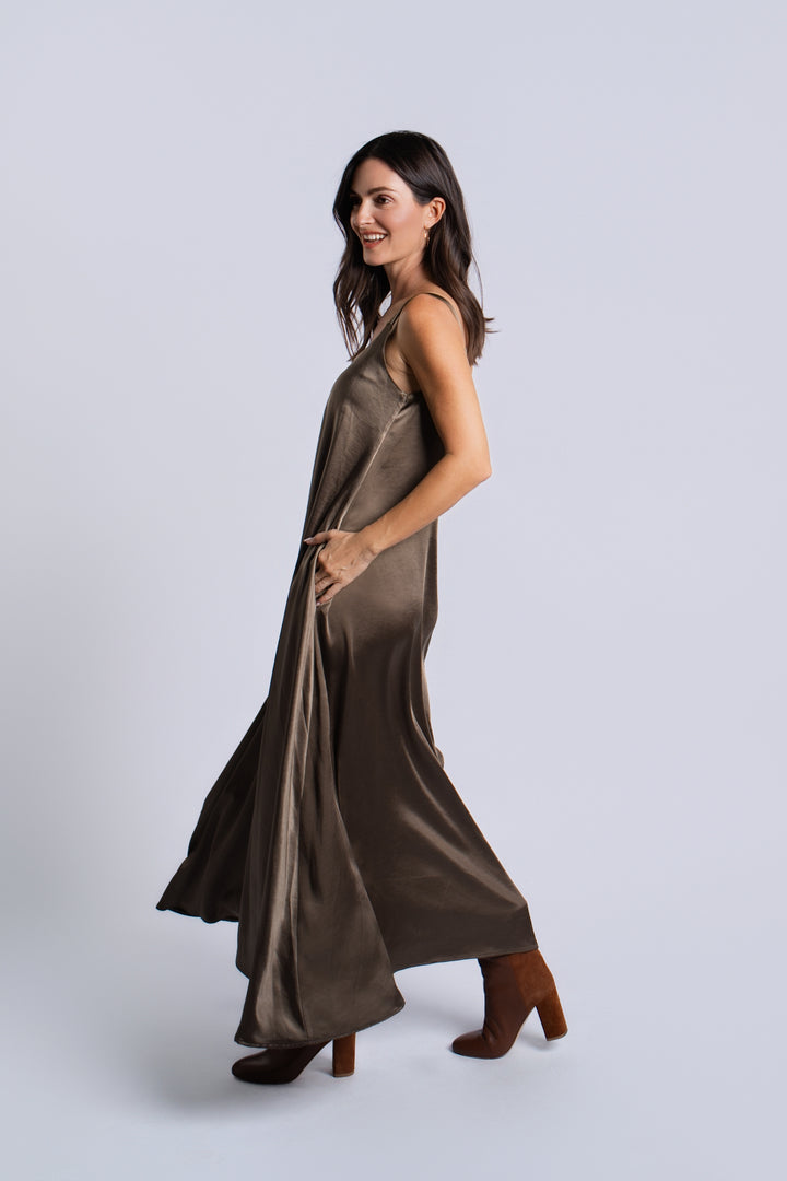 Sateen Slip Dress - Turtle