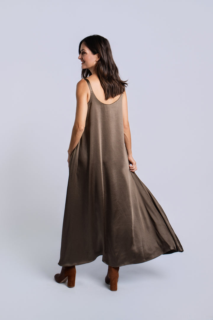 Sateen Slip Dress - Turtle