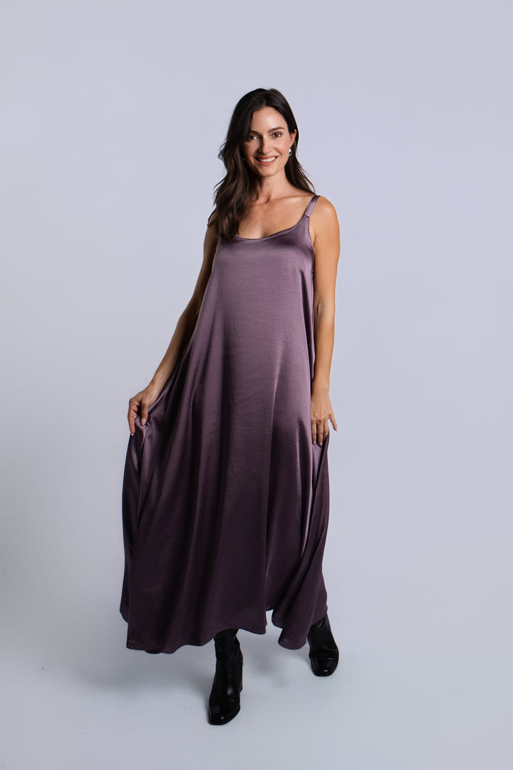 Sateen Slip Dress - Amethyst