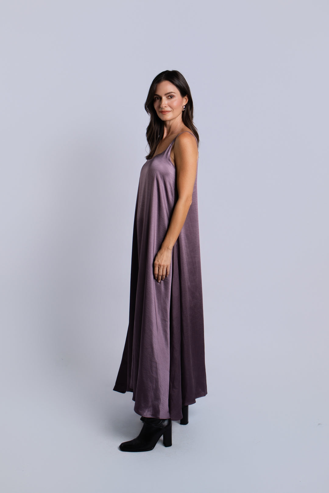 Sateen Slip Dress - Amethyst