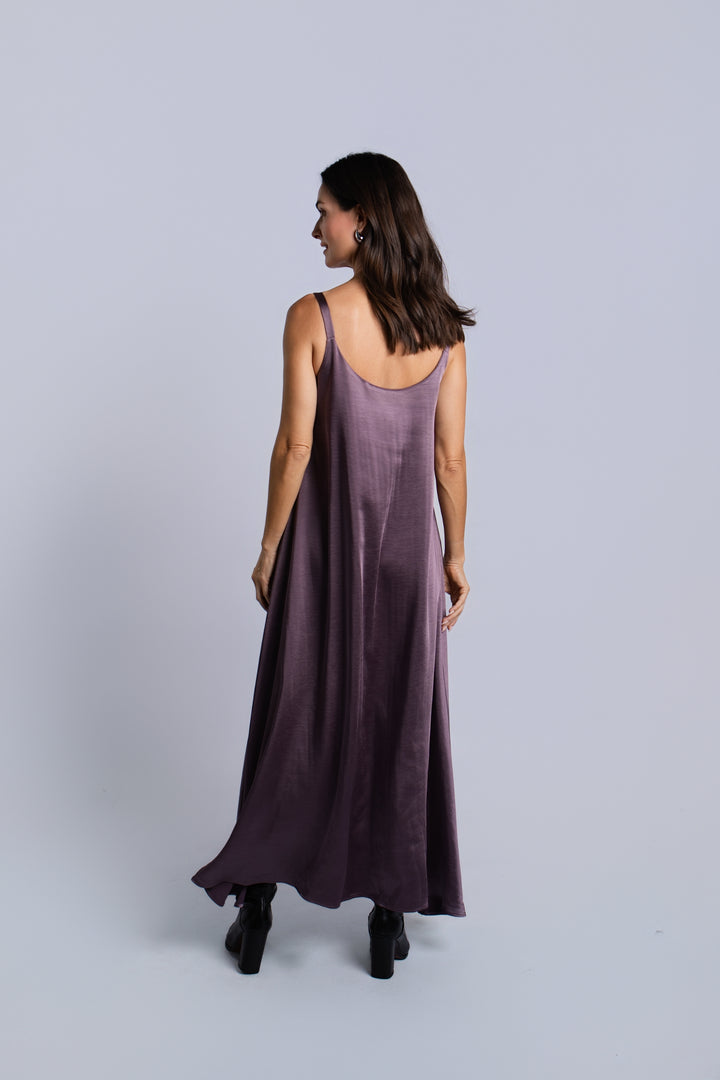 Sateen Slip Dress - Amethyst