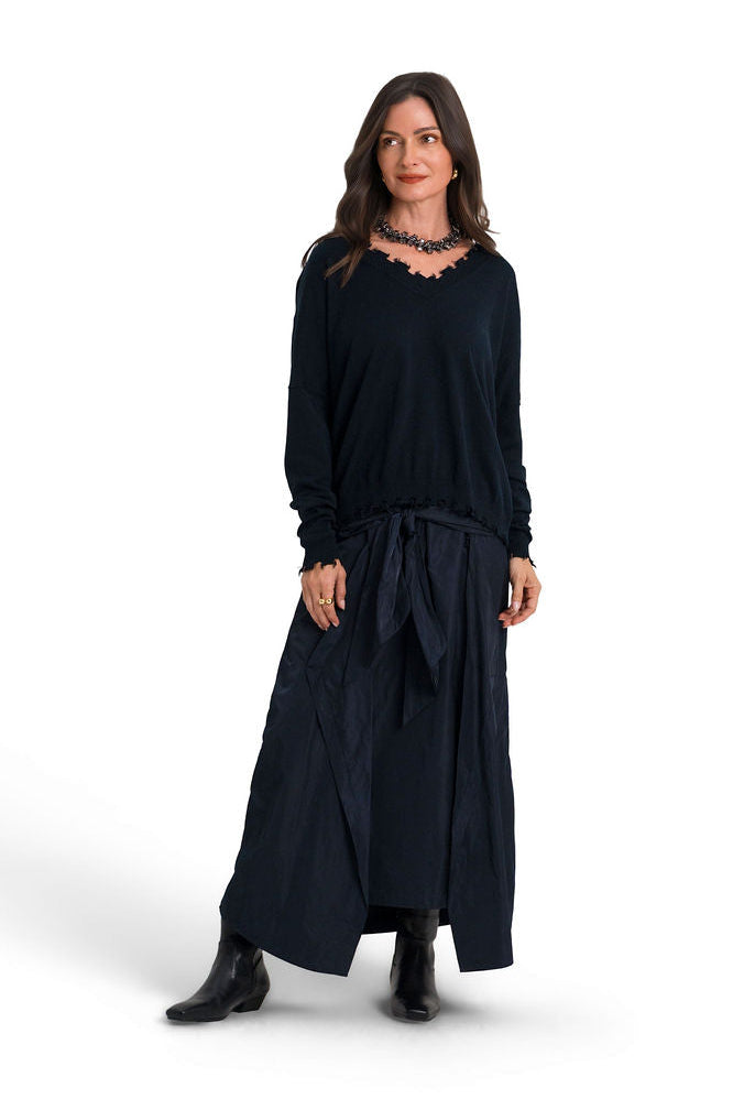 Nylon Wrap Skirt - Midnight