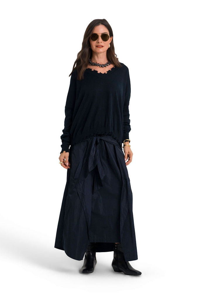 Nylon Wrap Skirt - Midnight