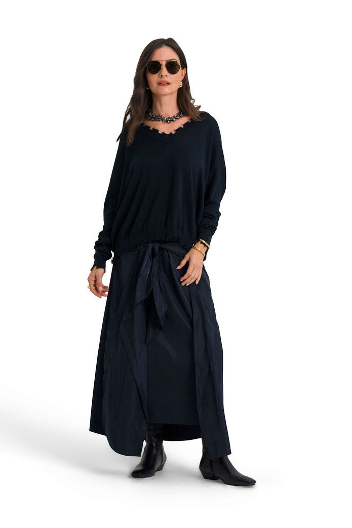 Nylon Wrap Skirt - Midnight