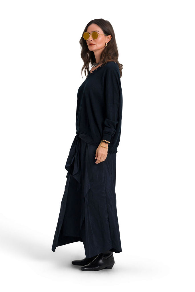 Nylon Wrap Skirt - Midnight